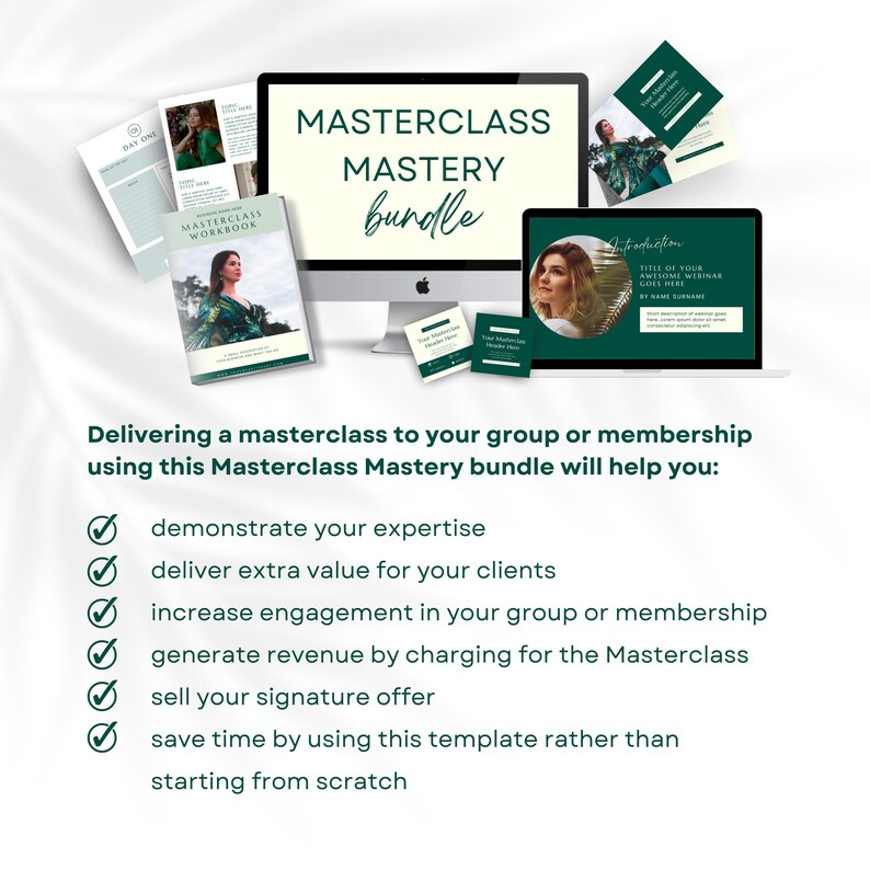 Masterclass Bundle CANVA TEMPLATE, Course Webinar Presentation ...