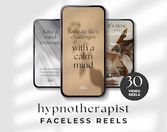 Faceless Reels for Hypnotherapists, High Quality Short Form Video Promo content, Privacy focused video marketing strategy for introverts