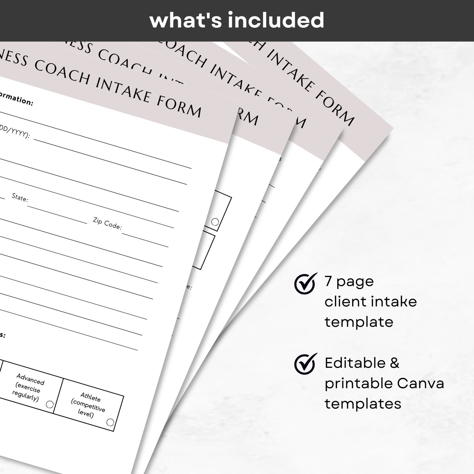 Fitness Coach Intake Form Canva Template, Personal Trainer Client ...