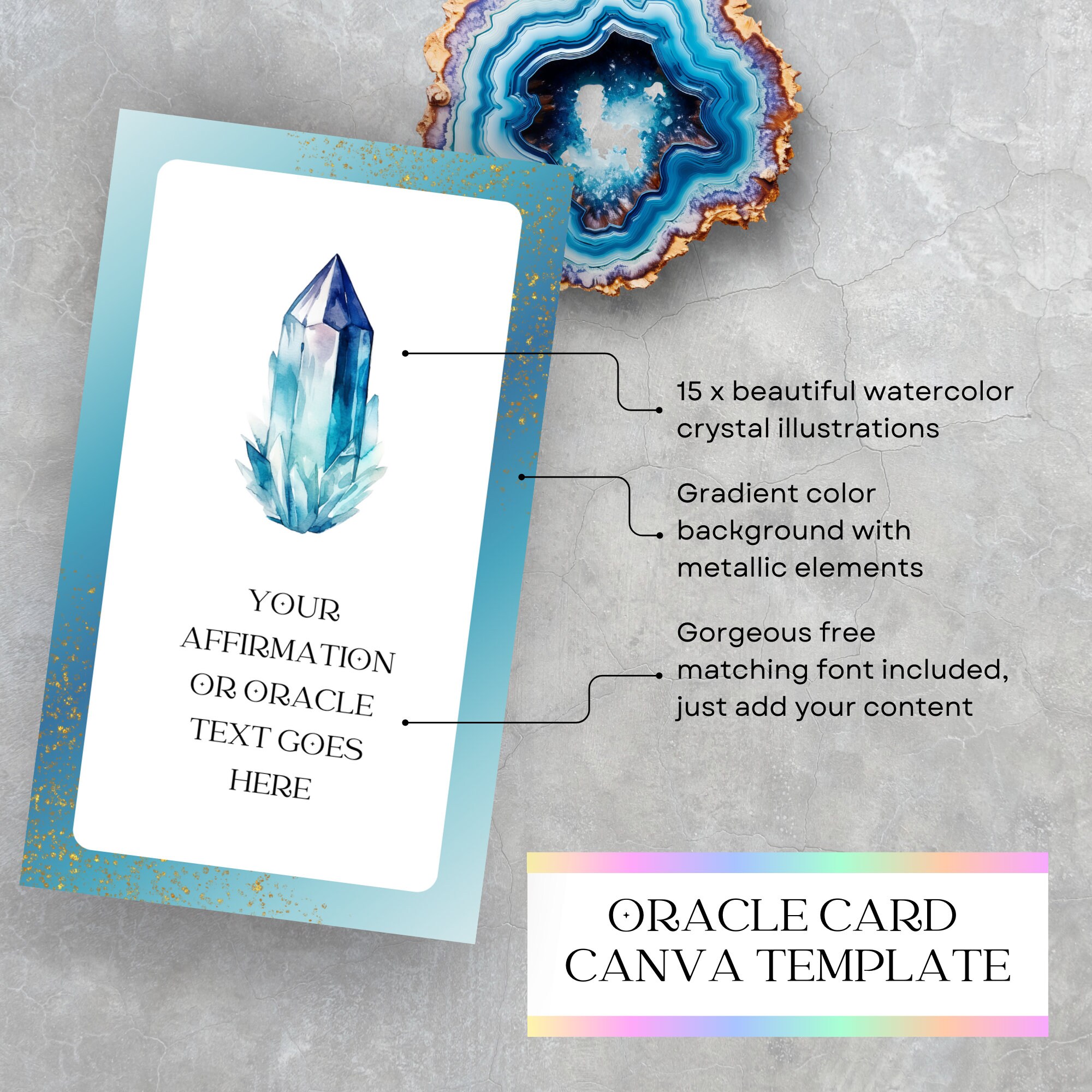 Oracle Card Creator Canva Template, Affirmation Card Deck DIY, Sales ...
