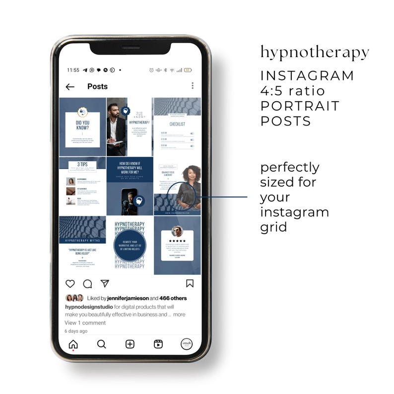 Hypnotherapy Insta Posts Canva Template Male Hypnotherapist Instagram ...