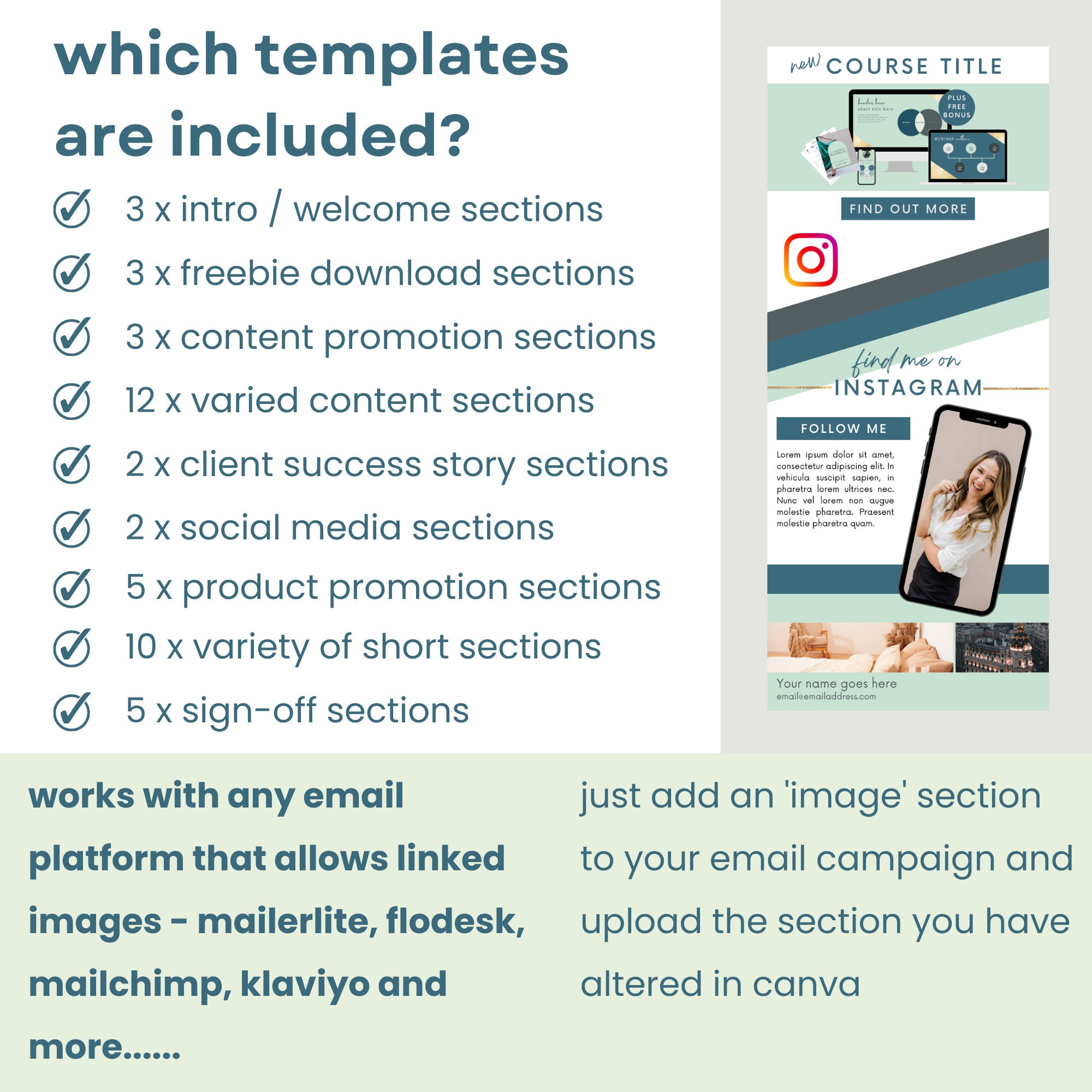 Canva Email Template Bundle: Canva Template for Email mailerlite Canva Email Template Bundle: Canva Template for Email mailerlite