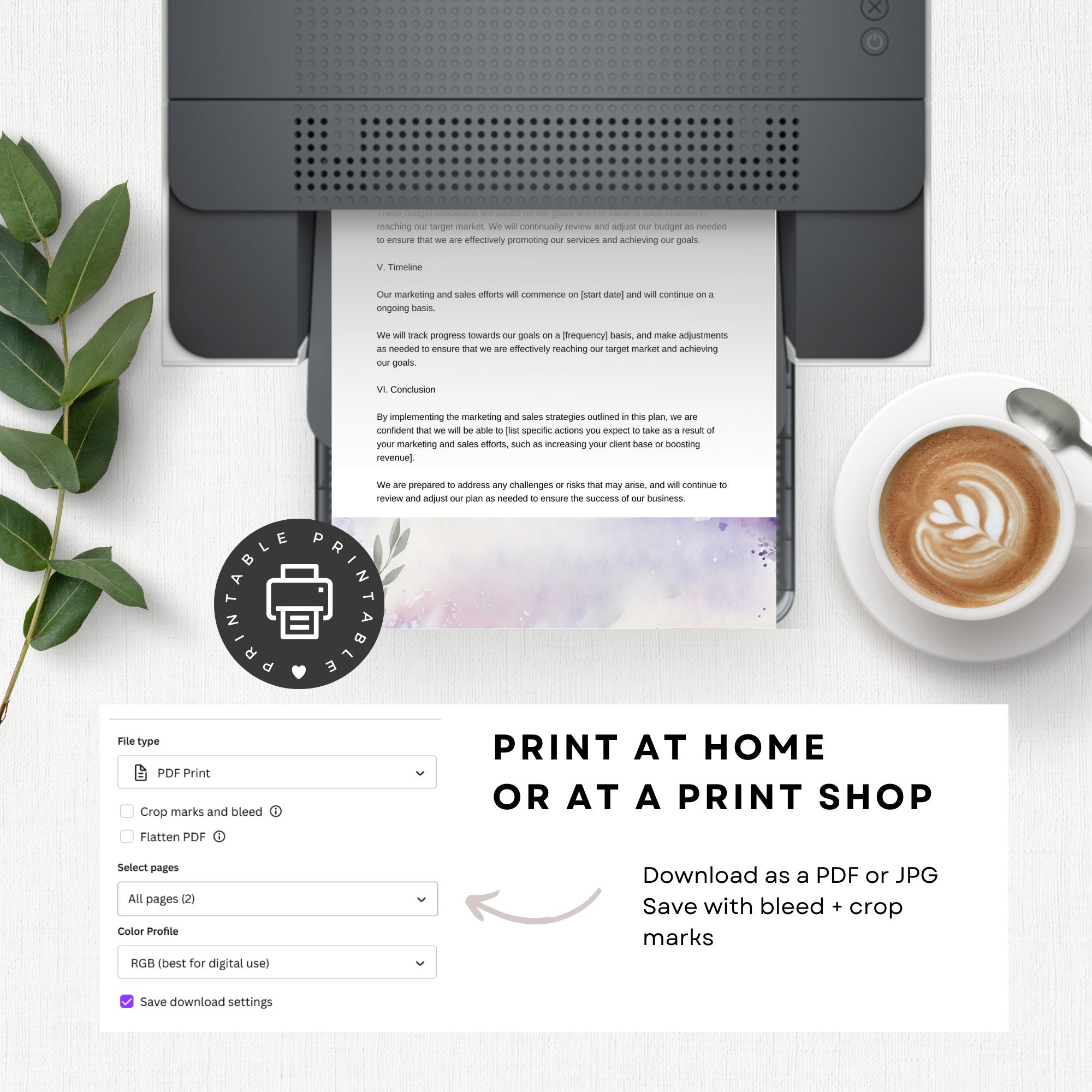 Life Coach Business Plan Template Canva Printable Startup Business Plan ...