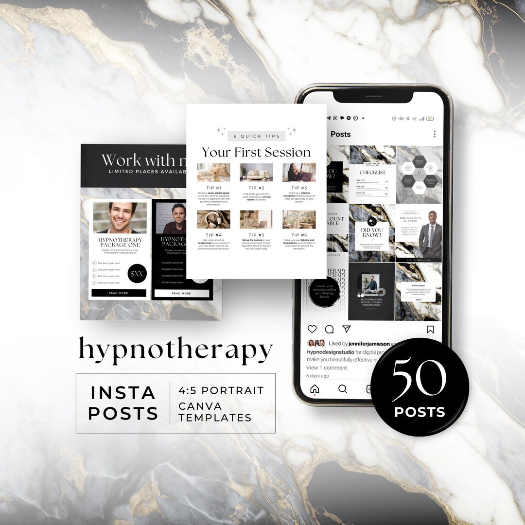 Canva Template for Hypnotherapy Social Media Posts, Hypnosis Instagram ...