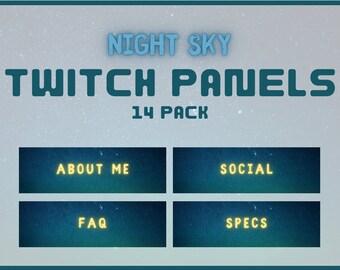 14 Pack Twitch Panels | Night Twitch Panels | Streamer Panels | Twitch Theme | Twitch Graphics | Galaxy Twitch Panels | Twitch Panels Blue