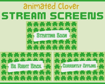 St. Patrick's Day Overlay | Twitch St. Patrick's Day Overlay | Twitch Overlay | Overlay Animated Scenes | Twitch Green | 4 Leaf Clover
