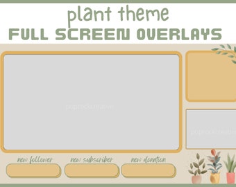 Twitch Overlay Cozy | Twitch Overlay | Twitch Plant Theme | Chill Twitch Theme | Stream Overlay Cozy | Cute Twitch | Aesthetic | Plants