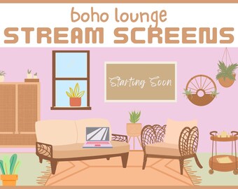Boho Animated Stream Screens | Twitch Boho Overlay | Twitch Overlay | Overlay Animated Scenes | Cozygamer | Chill Twitch Scenes | Cozy