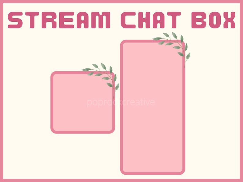 Pink Twitch Chat Box Boho Twitch Overlay Chat Stream Twitch Theme