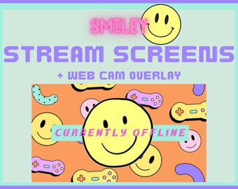 Animated Twitch Overlay Stream Screens | Yellow Twitch Overlay Animated Scenes | Webcam overlay | 90s Twitch Theme | Twitch Scenes