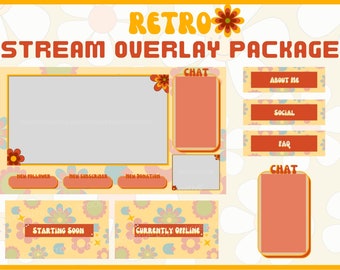 Stream Overlay Package | Twitch Overlay | Full Screen Twitch Overlay | Retro Twitch | Vintage Twitch Theme | Stream Scenes | Twitch Panels