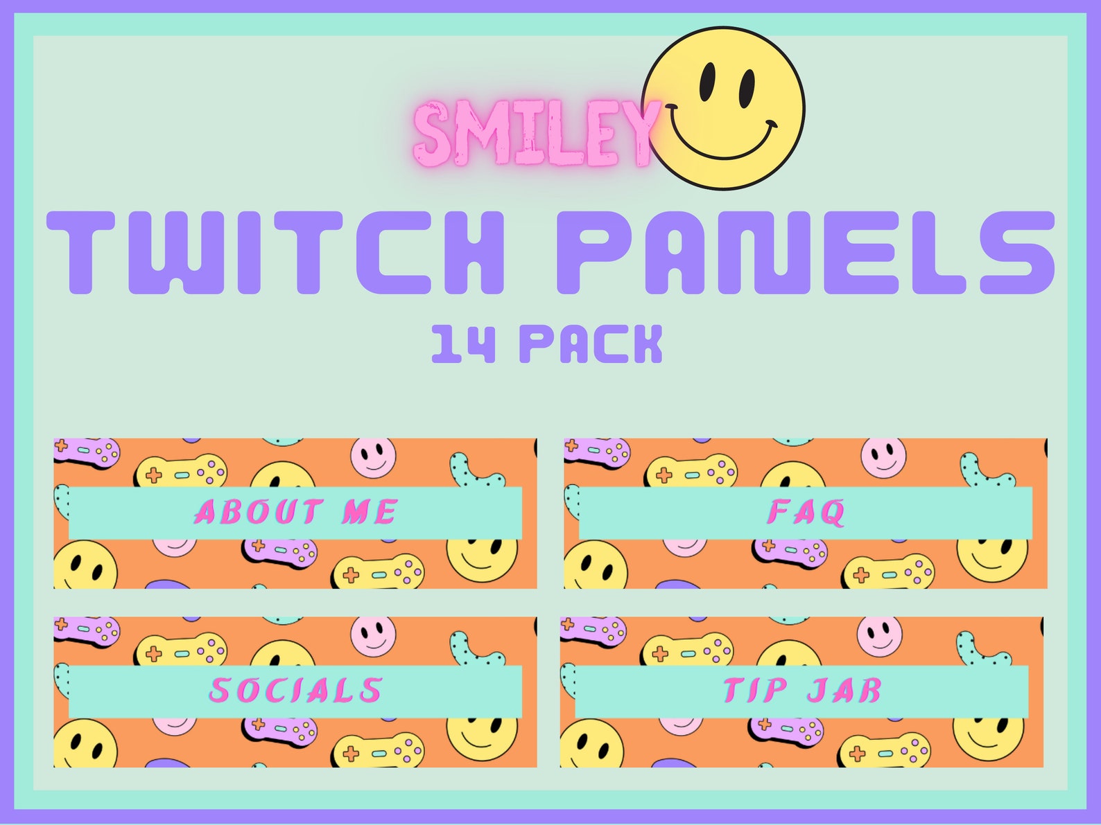 14 Pack Twitch Panels 90s Twitch Panels Yellow Twitch Etsy UK