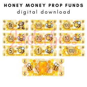 Honey Money Bee Cute Cash Stuffing Prop Play Money | Place Holder Cards | Instant Download Unlimited | All Denominations IOU Fully Funded