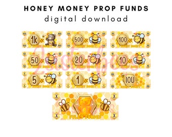 Honey Money Bee Cute Cash Stuffing Prop Play Money | Place Holder Cards | Instant Download Unlimited | All Denominations IOU Fully Funded