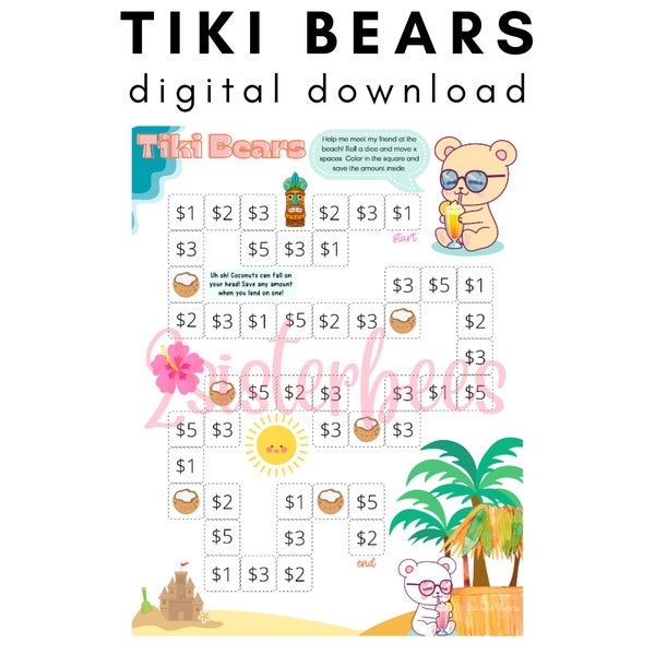 Tiki Bears Dice Board | Cash Game Play & Save | Cash Envelope Challenge