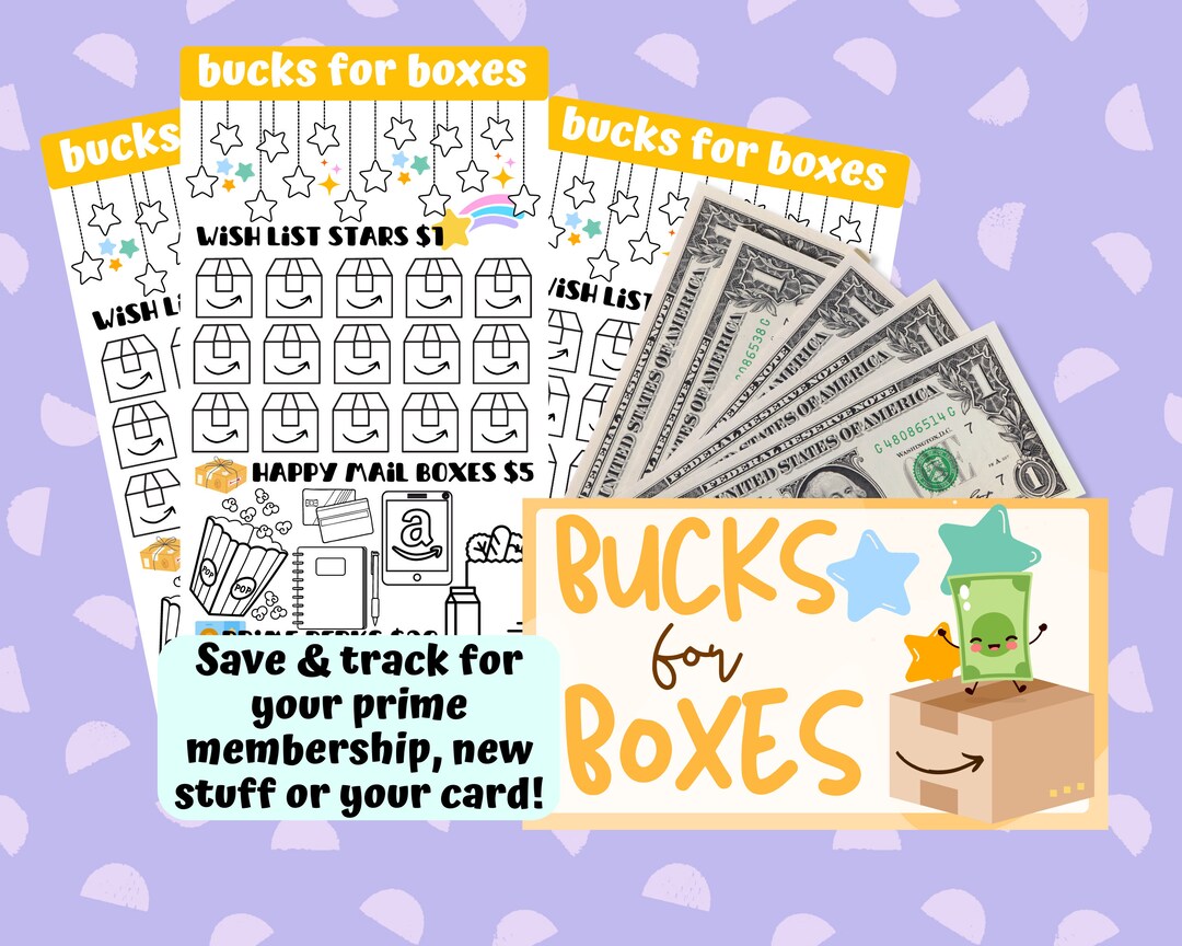 Amazon Bucks for Boxes Credit Debt Tracker Shopping A5 A6 Cash Etsy