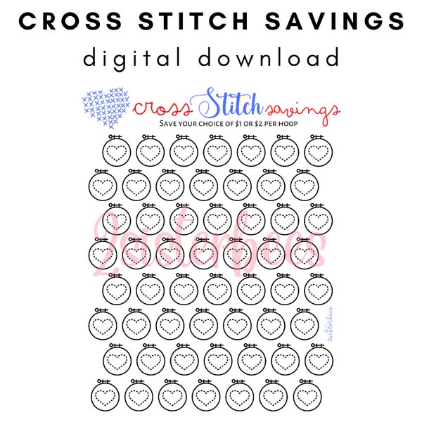 Cross Stitch Savings Game | Mini Crafting Money Challenge | Digital or Print