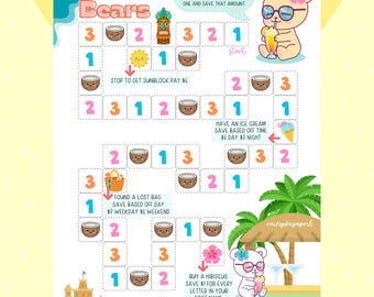 Tiki Bears Dice Board | Cash Game Play & Save | Cash Stuffing Savings Challenge
