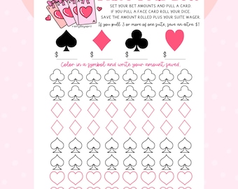 Place Your Bets Playing Card Casino Savings Challenge Game