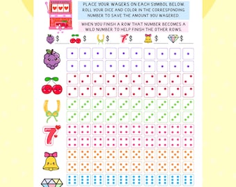 Kawaii Jackpot Casino Roll Dice Savings Challenge Game