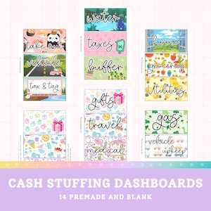 A6 Cash Stuffing Envelope Inserts: Home Dashboards (Printable PDF)