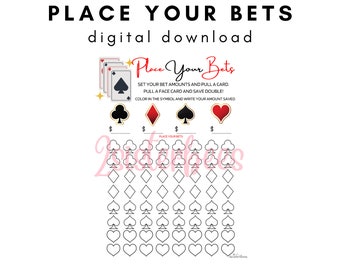 Place Your Bets Playing Card Casino Savings Challenge Game