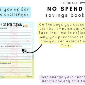 Cute No Spend Book Digital Download | Full Color Undated Workbook ...