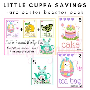Paquete de refuerzo de tarjetas de Pascua raras / Tienda de té Little Cuppa Savings / Descarga digital