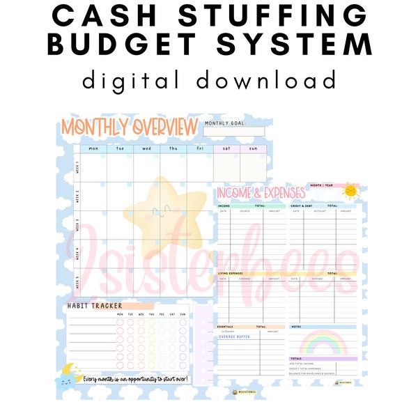 FULL Budget & Envelope SETUP BEGINNER Calendar, Trackers, Envelope Savings, Budget Printable