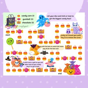 TRICK or TREAT Halloween Roll Dice Board | Cash Savings Challenge Game | Digital Download