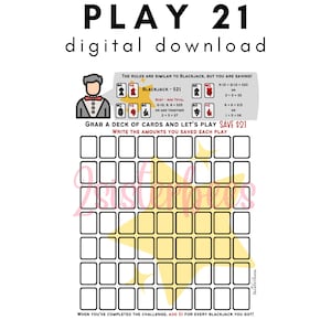 Blackjack Casino Playing Card Savings Challenge | Save 21