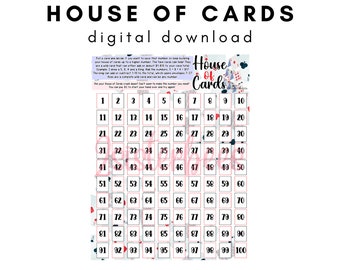 100 Envelope Casino Spin HOUSE of CARDS | Savings Challenge Game | Instant PDF Download Printable