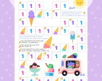 Ice Cream Run Savings Game | Dice Board Game | Cash Stuffing
