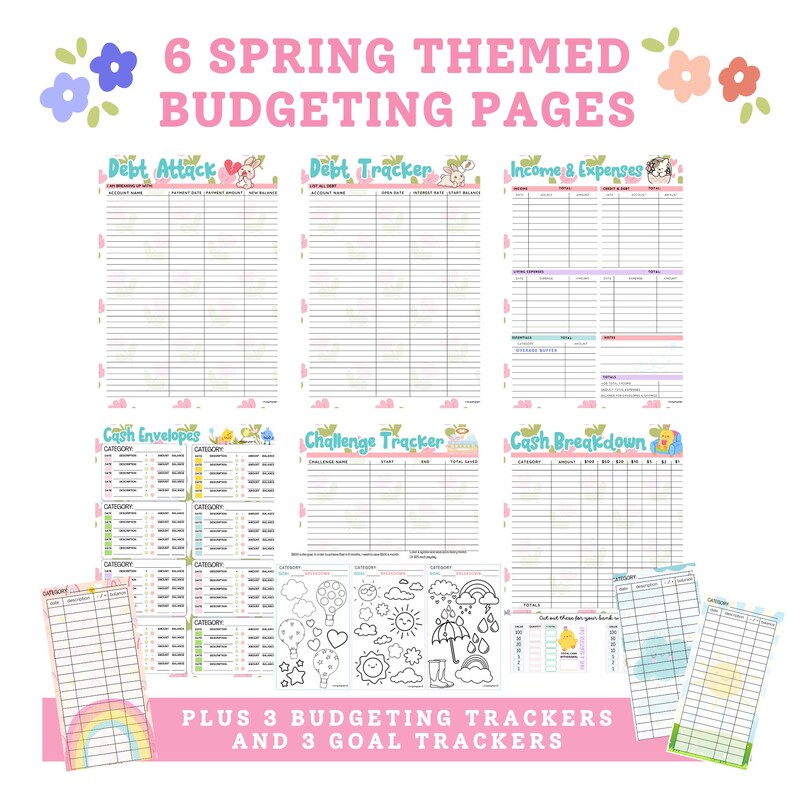 Spring Budget Prints: Calendar, Trackers, Envelope Savings, Budget ...