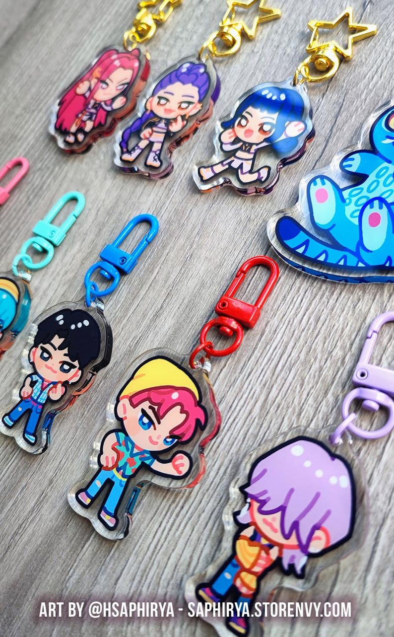 Kpop Demon Hunters Huntrix Saja Boys Derpy Tiger Keychains - Etsy Israel