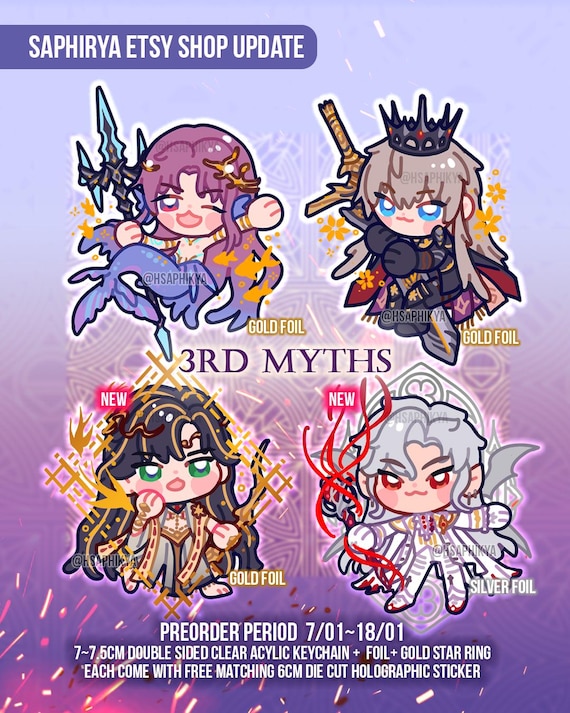 Love and Deepspace 3rd Myth Keychain Rafayel Xavier Sylus Zayne