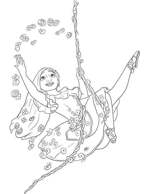 Encanto Coloring Sheet Isabela Madrigal Etsy Australia
