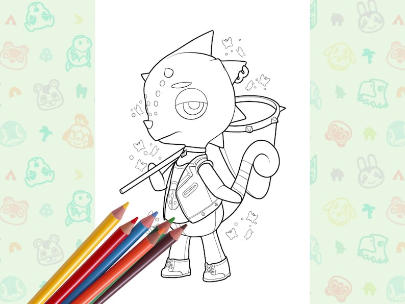 Animal Crossing New Horizons Coloring Book/ 4 Coloring Pages/ ACNH Game