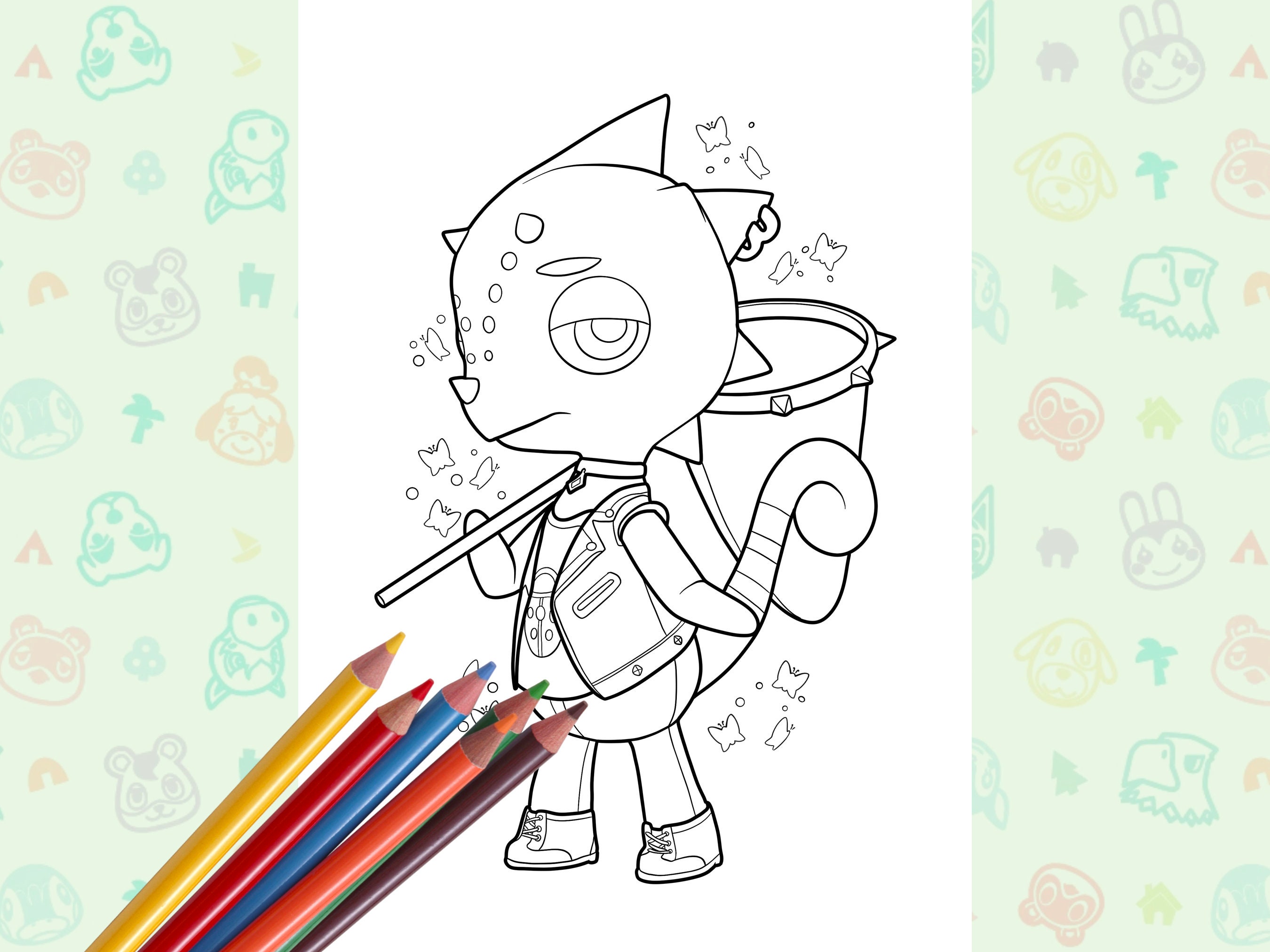 Animal Crossing New Horizons Coloring Book/ 4 Coloring Pages/ ACNH Game