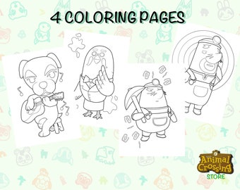 Animal Crossing New Horizons Coloring book/ Coloring Pages/ ACNH game/ Activity Pages For Kids and Adults/ ACNH digital printable download