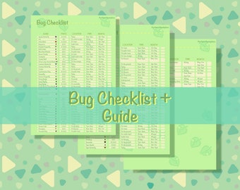 Animal Crossing Bug List Guide And Checklist Northern Hemisphere/ ACNH game/ digital download/ Animal Crossing New Horizons Printable