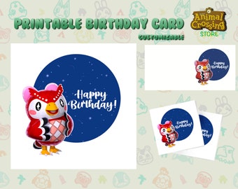 Birthday Card Celeste ACNH/ Animal Crossing New Horizons/ Digital Printable Download/ Birthday Gift