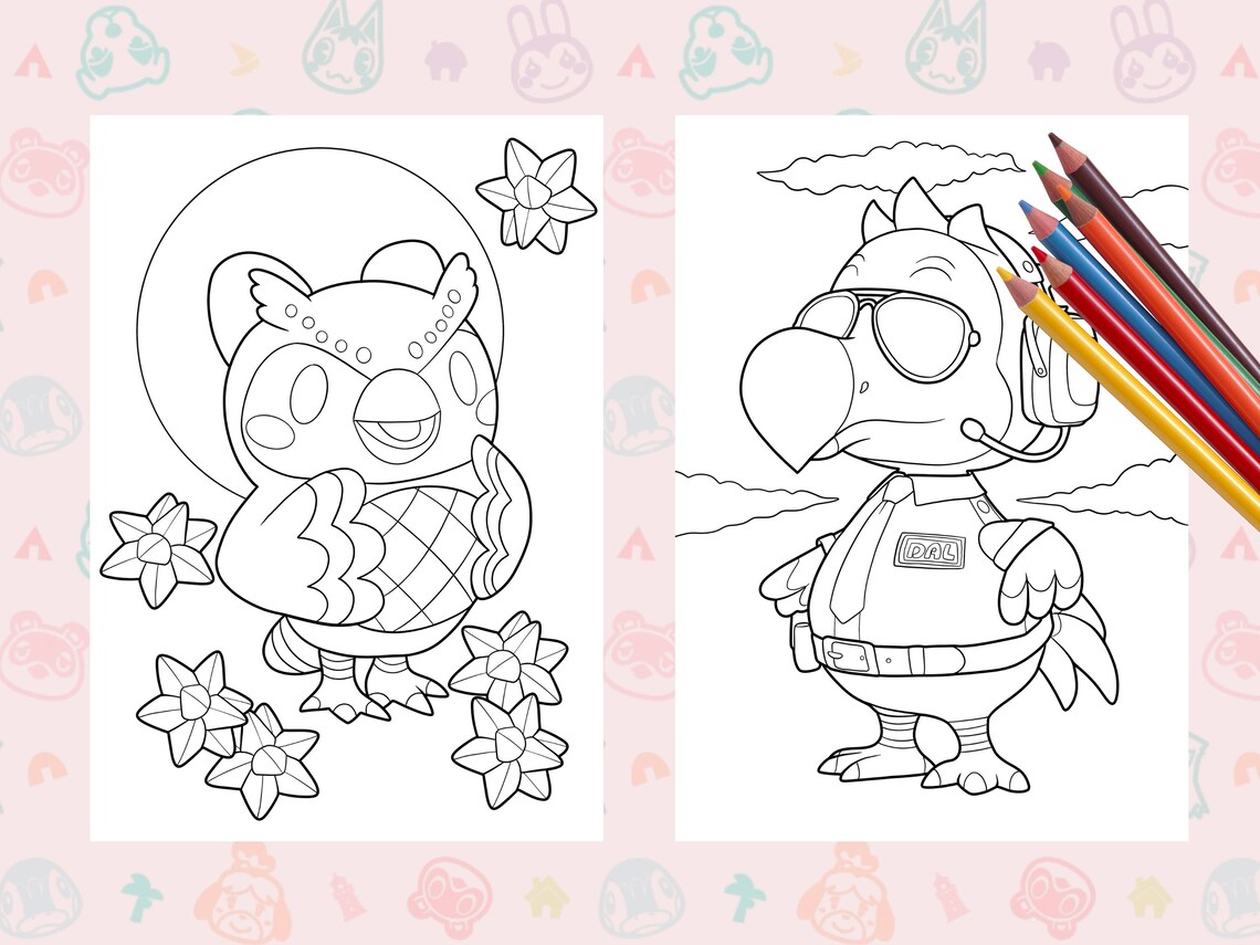 Animal Crossing New Horizons Coloring Pages/acnh Game/4 Activity Pages