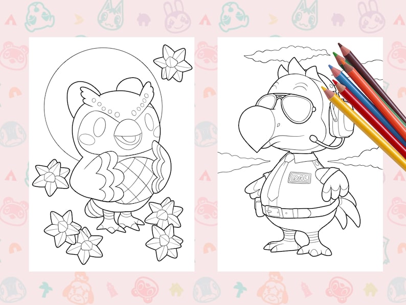 Animal Crossing New Horizons Coloring Pages/acnh Game/4 - Etsy Ireland