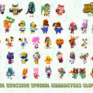 40 Clipart / spezielle Person ACNH / Animal Crossing New Horizons / Gioco ACNH / Digitale Dateien PNG / Digital Planner Journaling
