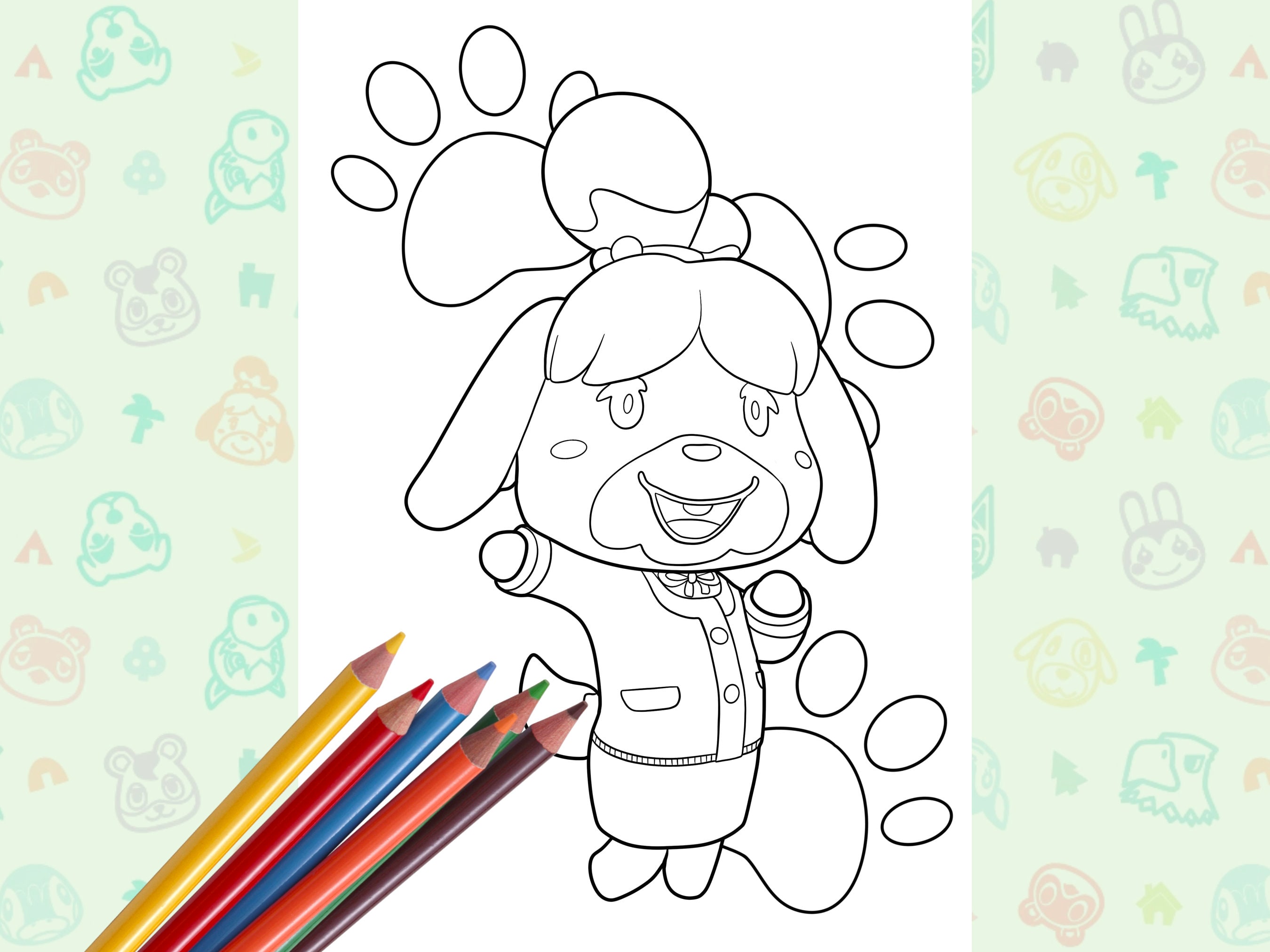 Animal Crossing New Horizons Coloring Book/ 4 Coloring Pages/ ACNH Game