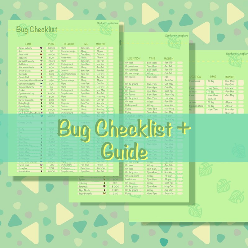 Acnh Printable List - Etsy