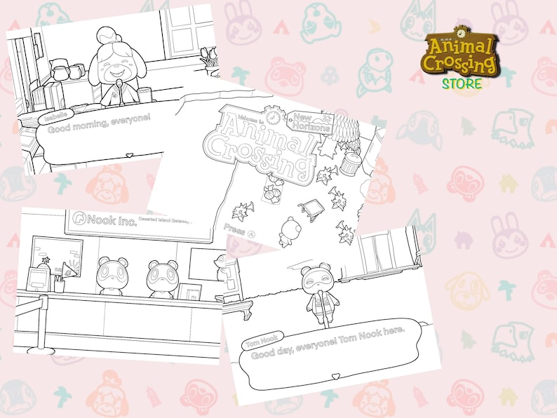 Animal Crossing New Horizons Coloring Pages for Adults and Kids/ ACNH ...