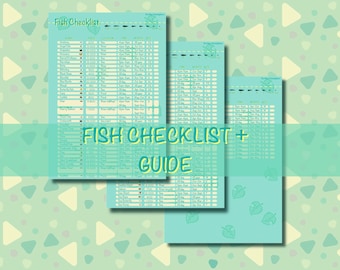 Animal Crossing New Horizons Fish List Guide und Checkliste für die nördliche Hemisphäre / ACNH-Spiel / digitaler Download / druckbare Liste