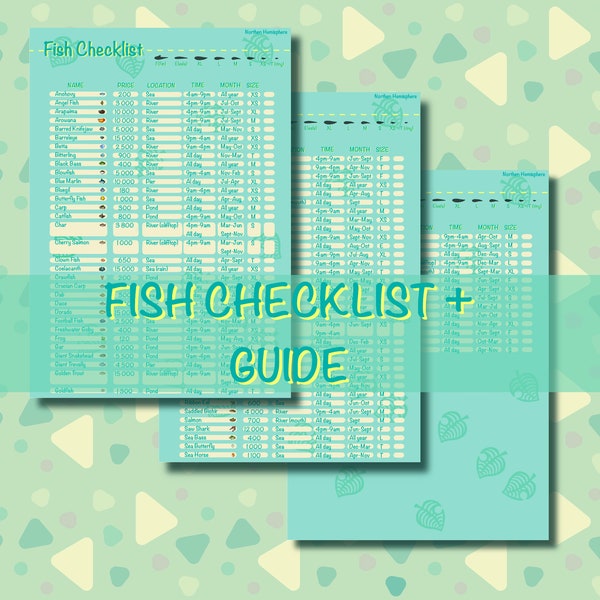 Acnh Fish List Etsy